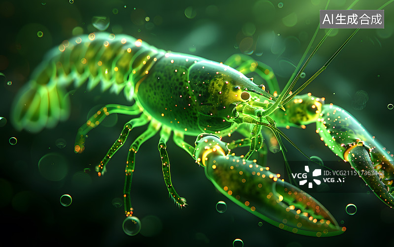 【AI数字艺术】元宇宙数字成像一只龙虾图片素材