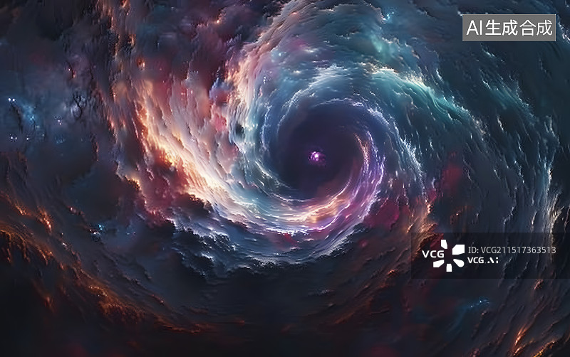 【AI数字艺术】宇宙中星云黑洞概念图图片素材