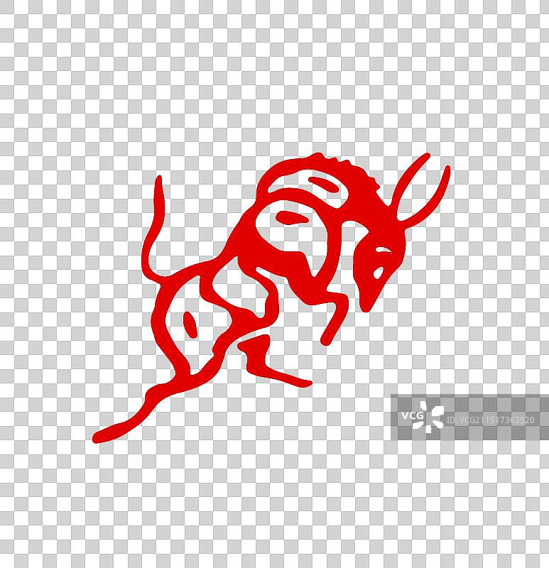 远古，牛，符号，中国风，剪纸，春节，过年，传统文化，设计元素图片素材