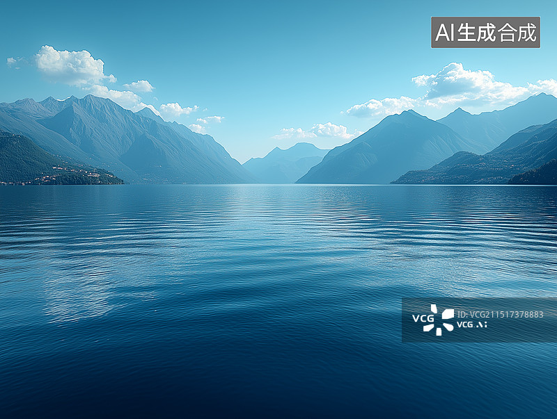【AI数字艺术】宁静的湖光山色图片素材