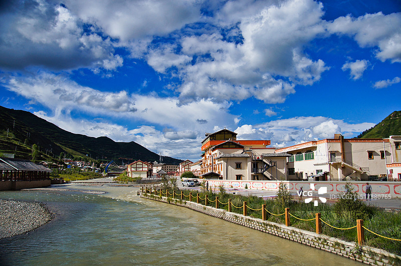 四川阿坝州川主寺镇风光图片素材
