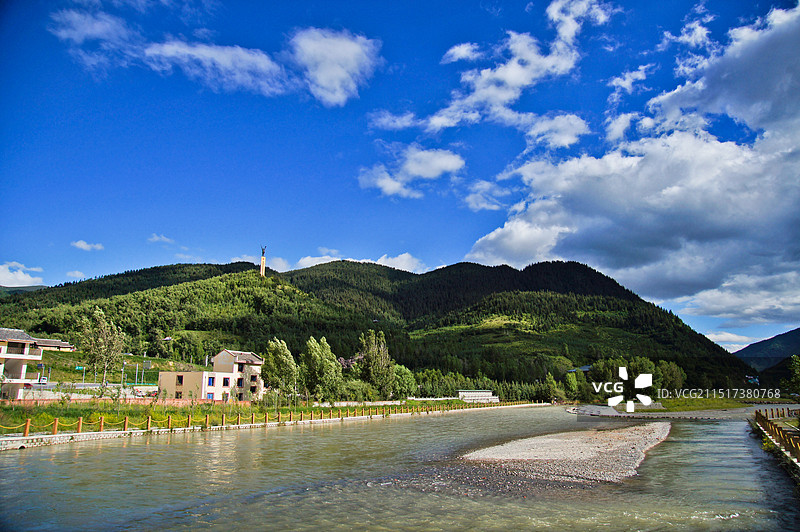 四川阿坝州川主寺镇风光图片素材