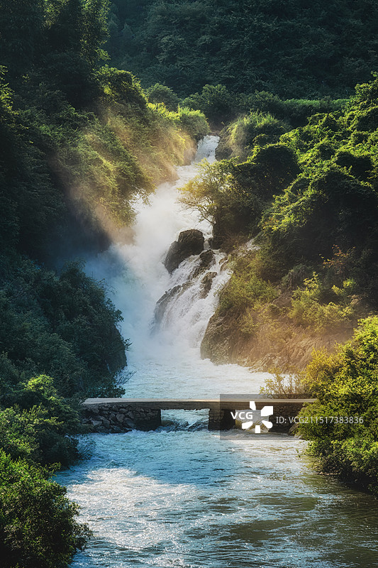 河池宜州三岔黄友河瀑布图片素材
