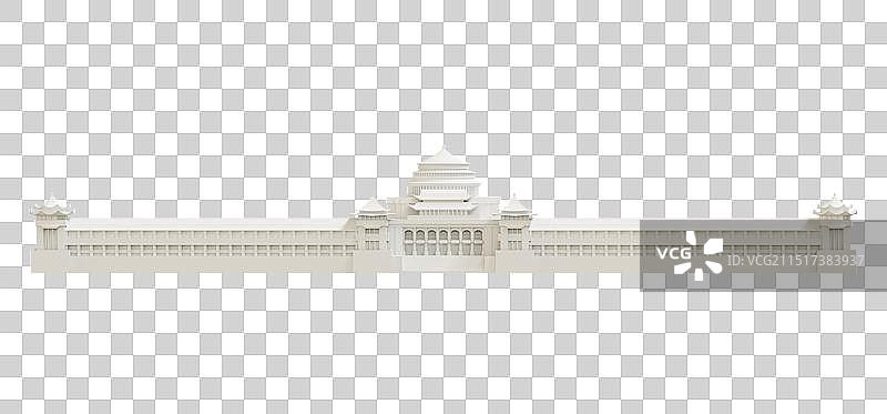 3D立体卡通风格的重庆市地标建筑重庆人民大礼堂免抠图形图片素材