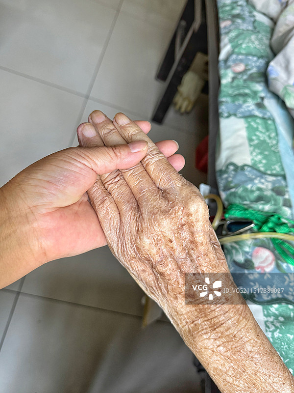 牵手(苍老与年轻手的对比)图片素材