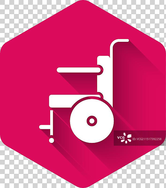 残疾人白色轮椅图标图片素材