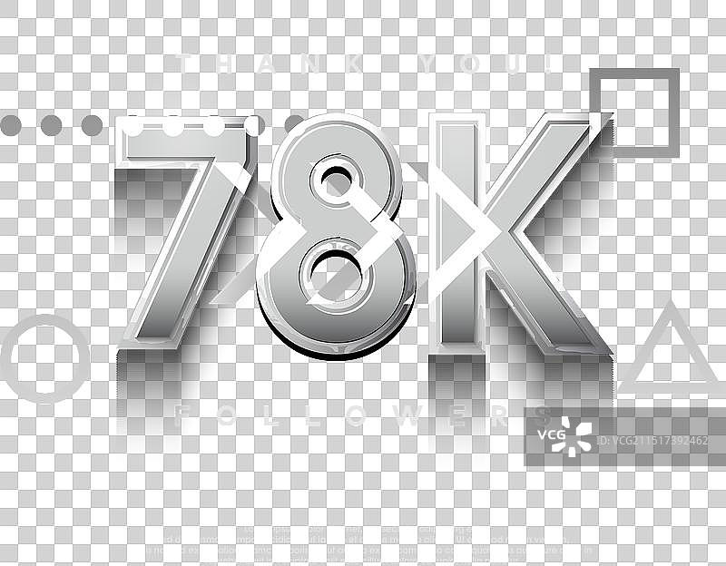 感谢7万8千粉丝银色背景图片素材
