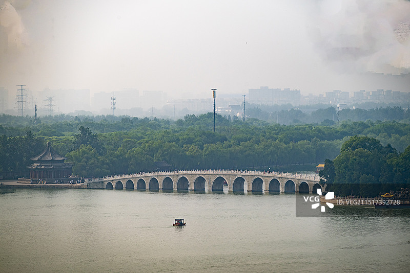 颐和园昆明湖十七孔桥特写图片素材