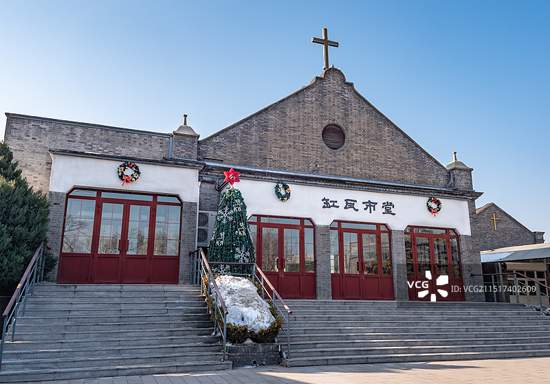 北京基督教会缸瓦市教堂图片素材