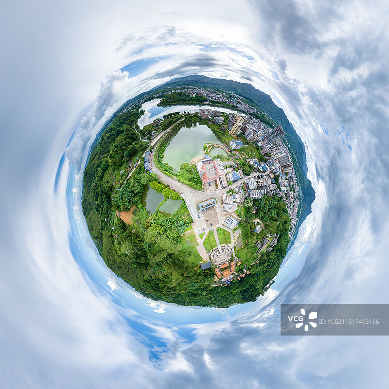 航拍广东揭阳揭西五经富黄龙寺全景图图片素材