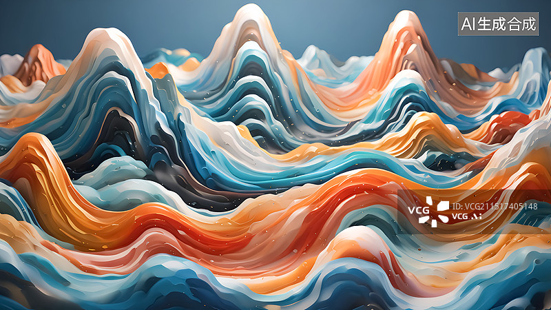 【AI数字艺术】山脉插画图片素材