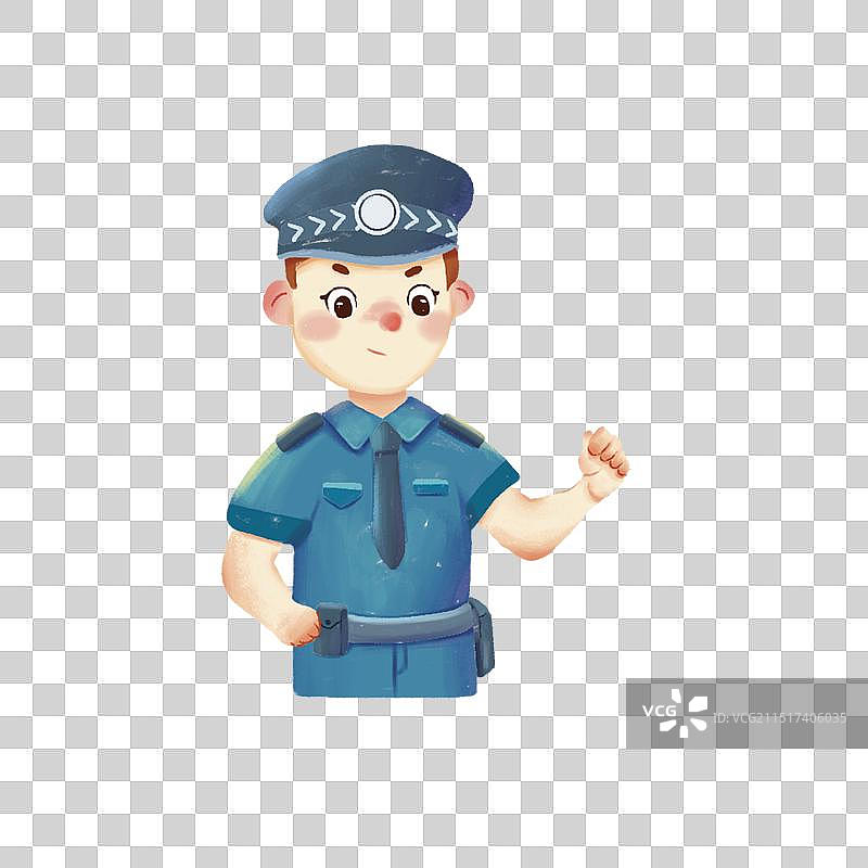 卡通肌理风警察图片素材