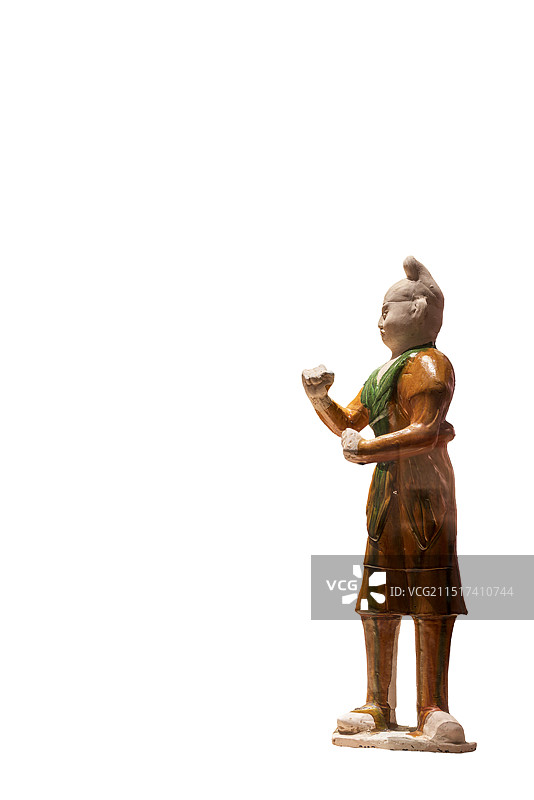 唐代，洛阳，三彩瓷器，牵骆驼俑，三彩骆驼图片素材