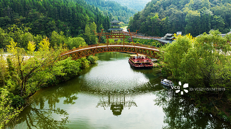 龙船水乡美景. 这里是世界优秀民歌《龙船调》的故乡图片素材