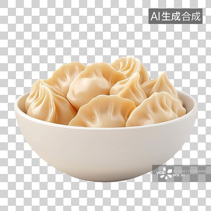 【AI数字艺术】3D一碗饺子图片素材