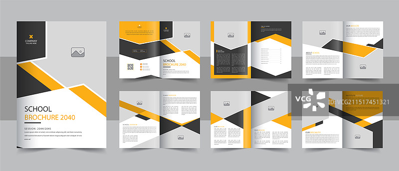 儿童返校招生宣传册模板图片素材