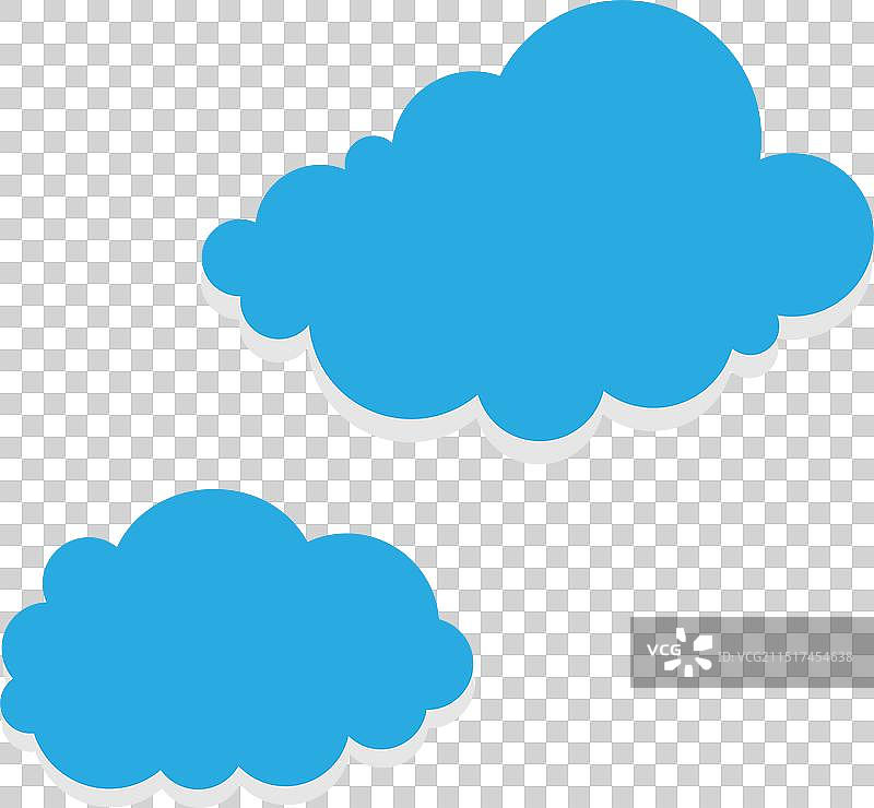 扁平风格的蓝色背景云朵图标图片素材