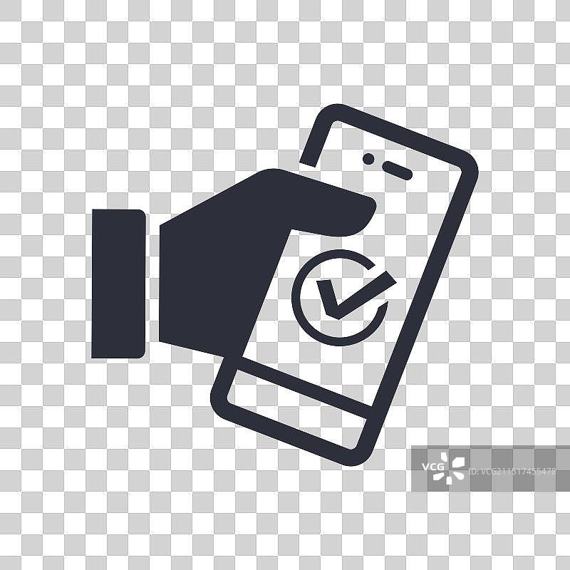 手持智能手机的图标图片素材