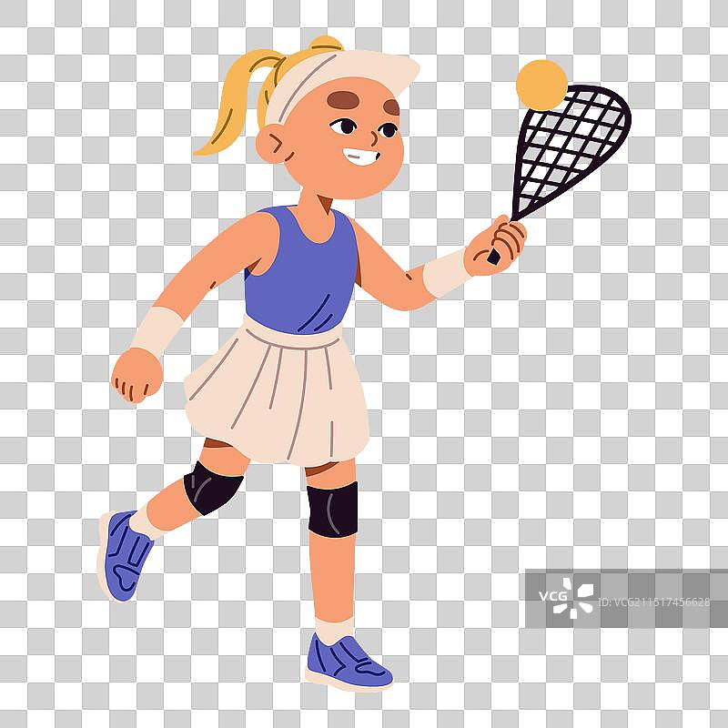 可爱的孩子在壁球场玩游戏图片素材