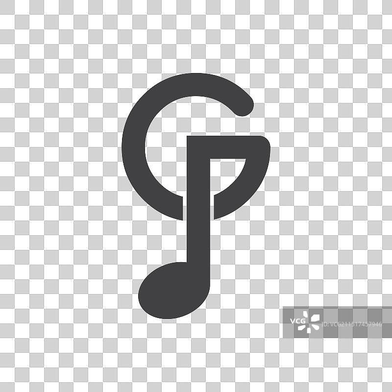 带有首字母的音符音乐图片素材