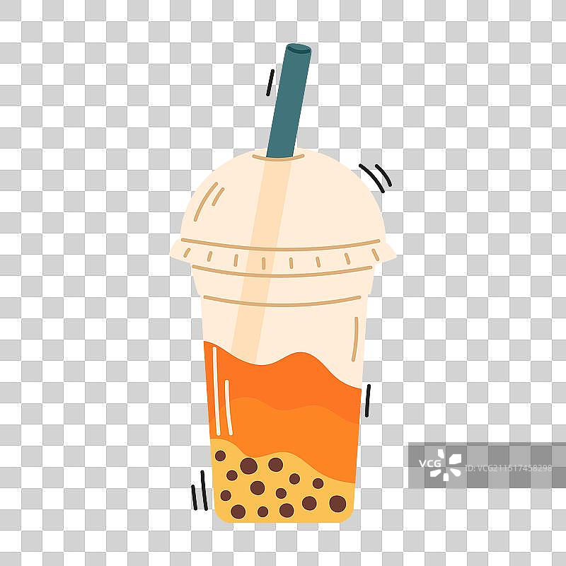 塑料杯装的奶茶饮品图片素材