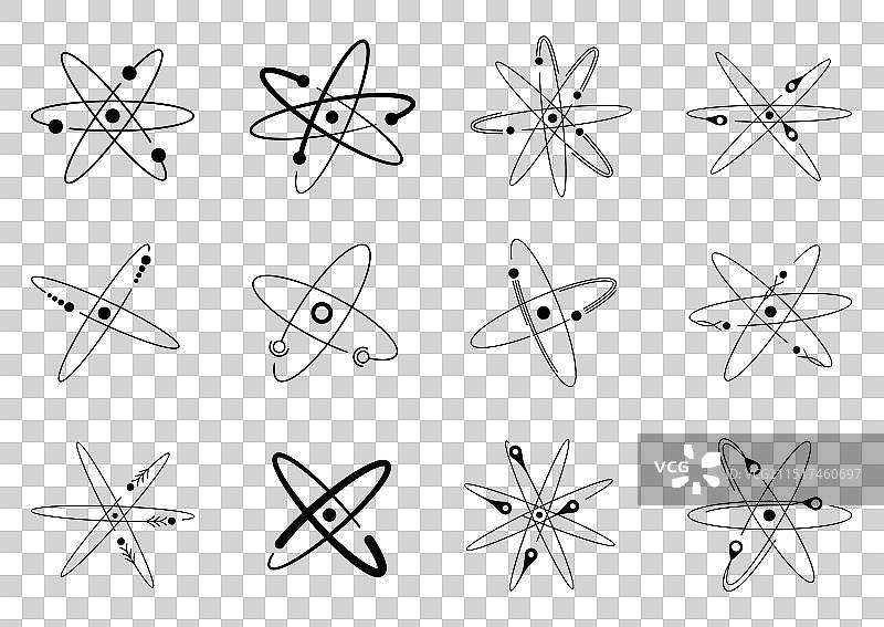 核能原子符号图标集图片素材