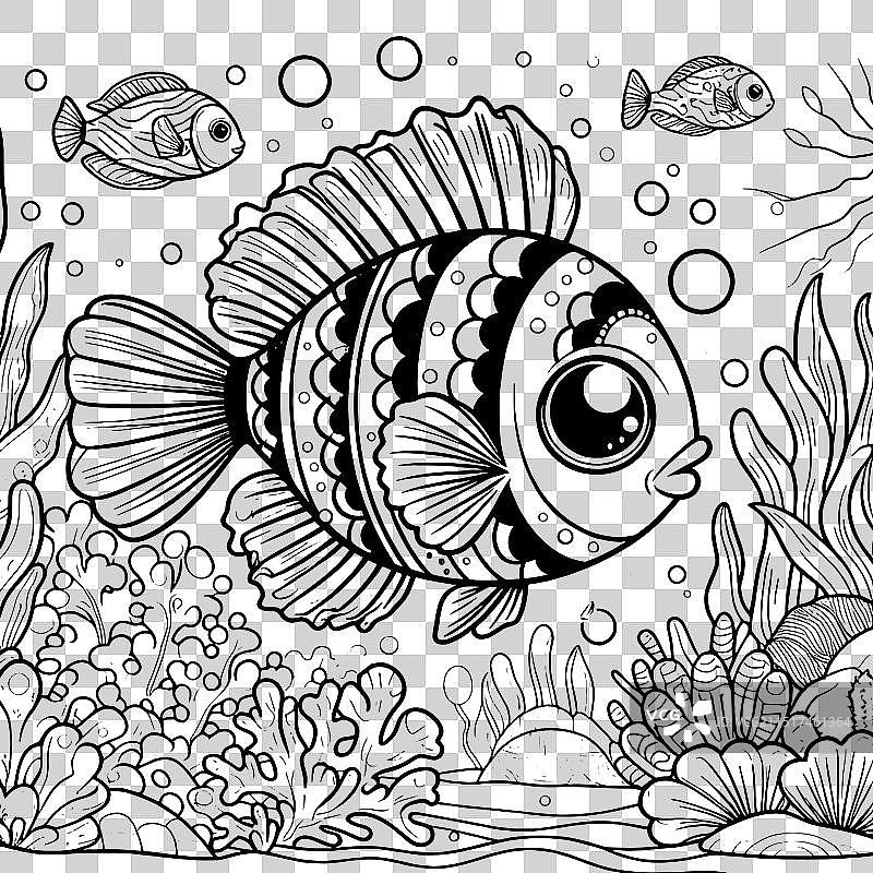 具有大鳍的抗压涂色鱼图片素材