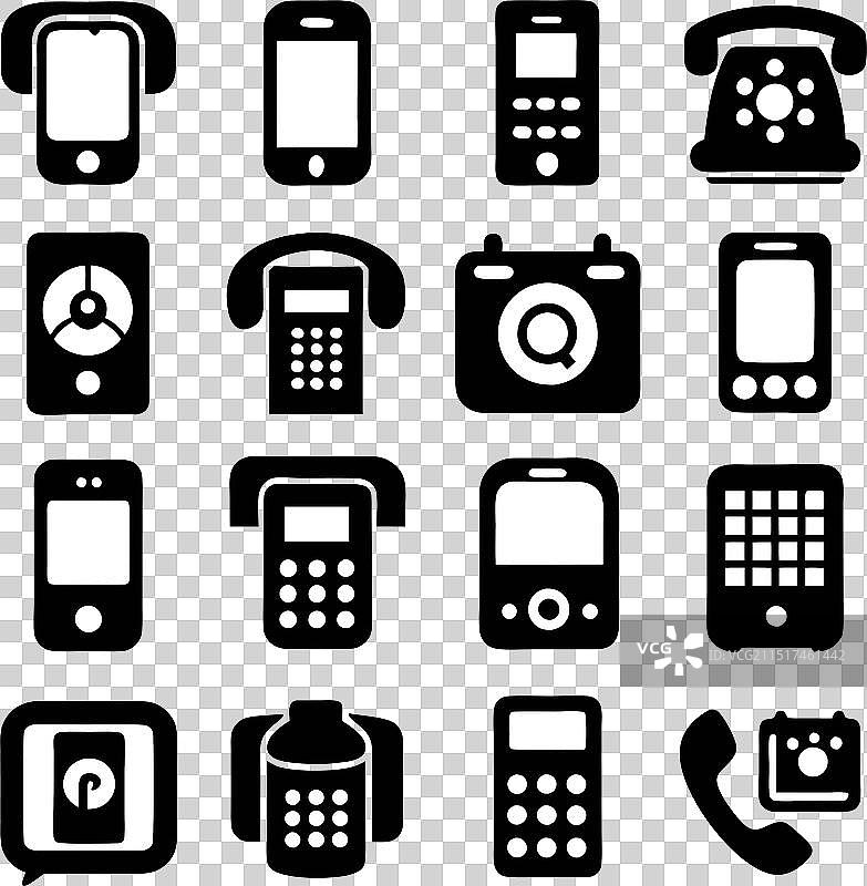 可爱的手机剪影设计图片素材