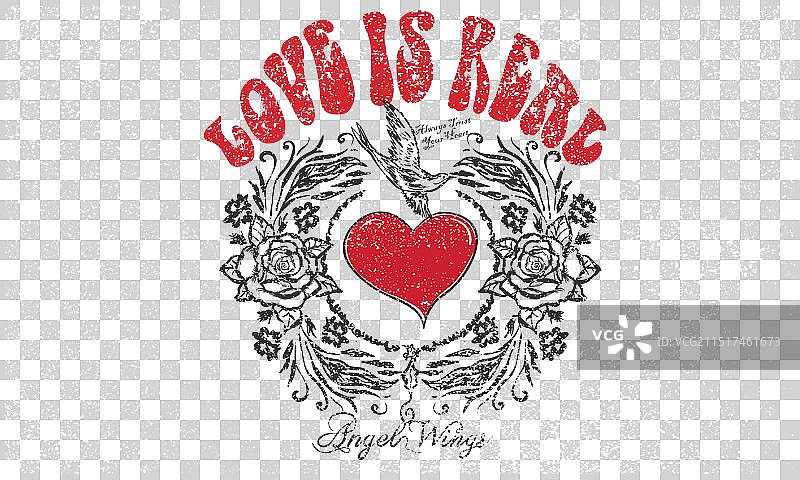 心与鸟：真爱图片素材