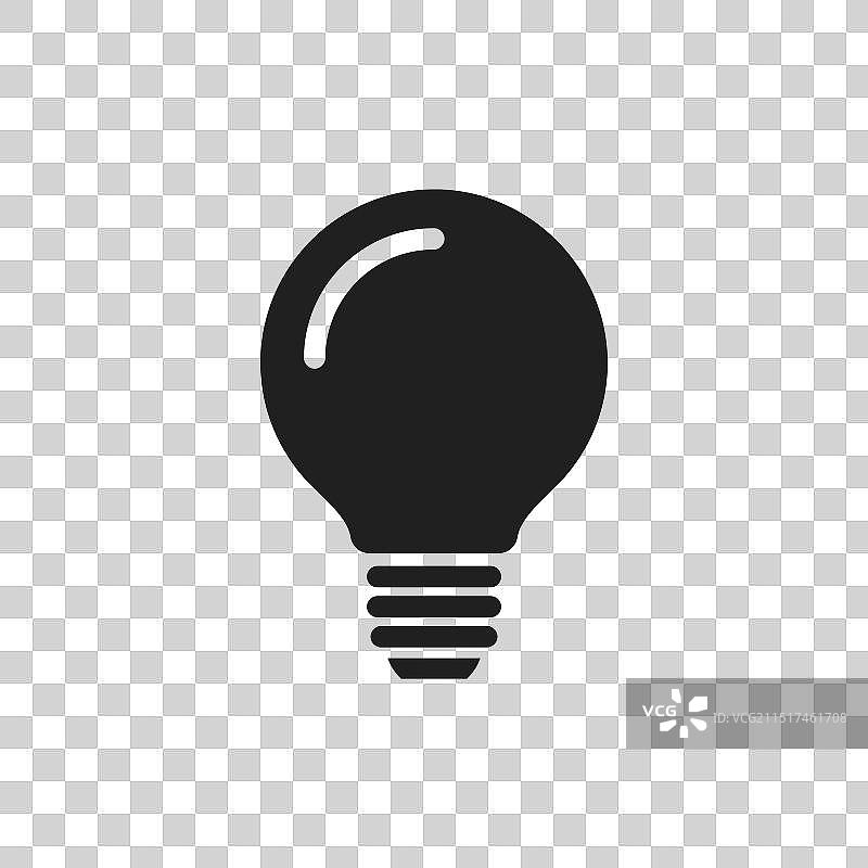 白色背景上的黑色灯泡图片素材