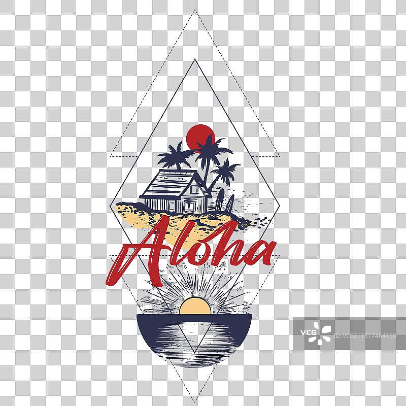 时尚夏威夷风服装印花图案图片素材