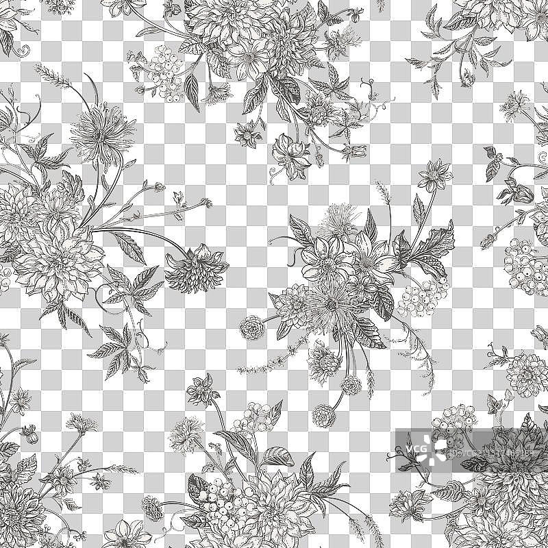 夏秋季无缝花卉图案图片素材