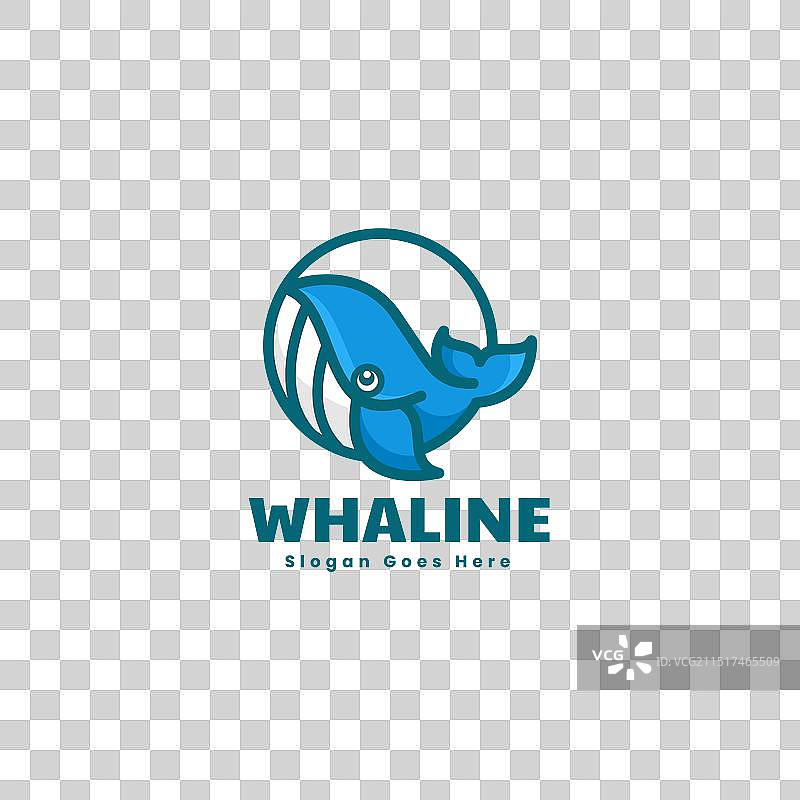 鲸鱼吉祥物logo图片素材