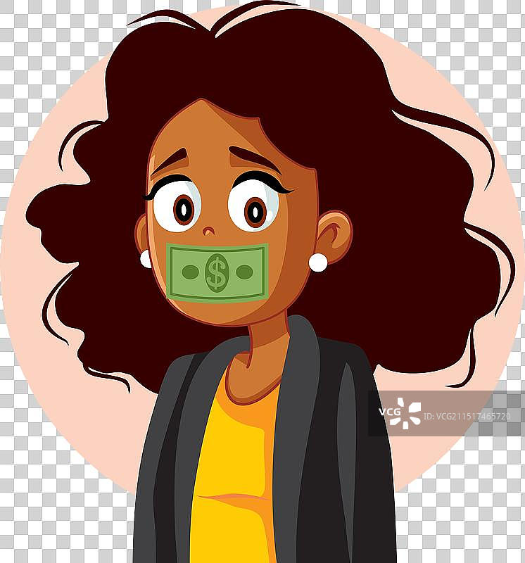 金钱使女士沉默概念图图片素材