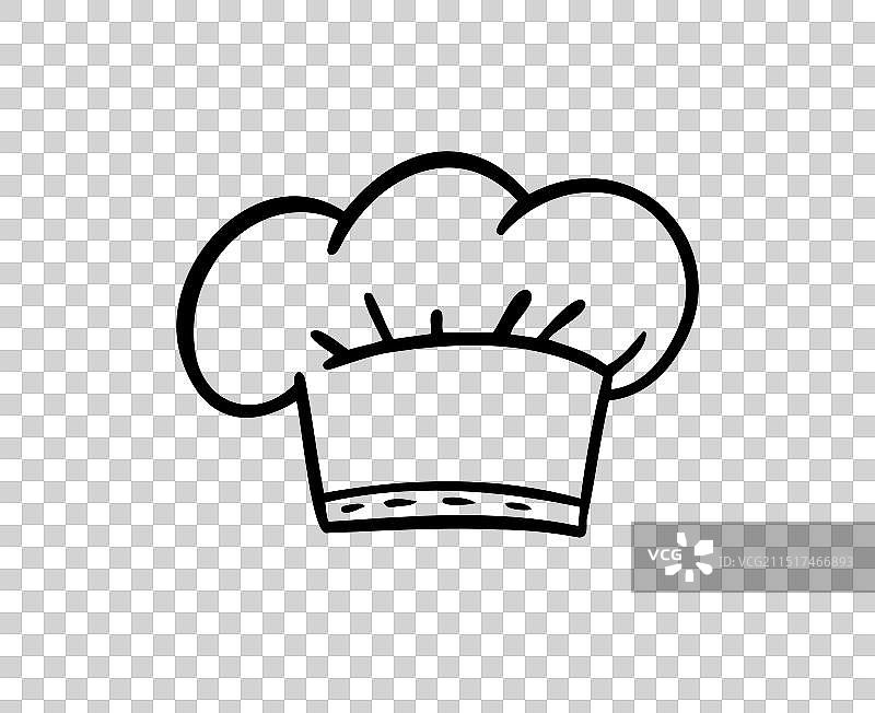 厨房员工帽子涂鸦轮廓图片素材