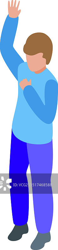 举手宣誓的年轻男人2.5D图图片素材