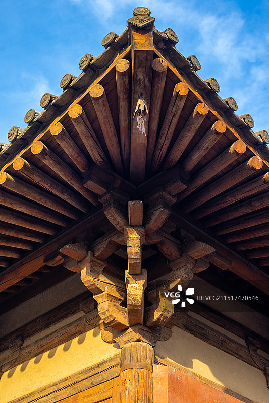 中国山西省忻州市五台县南禅寺大殿图片素材