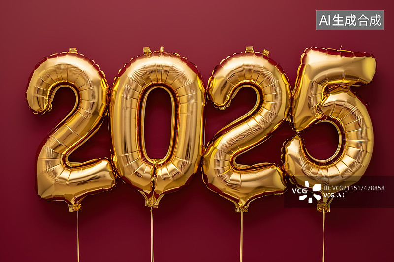 【AI数字艺术】新年 喜庆的气球字 2025图片素材
