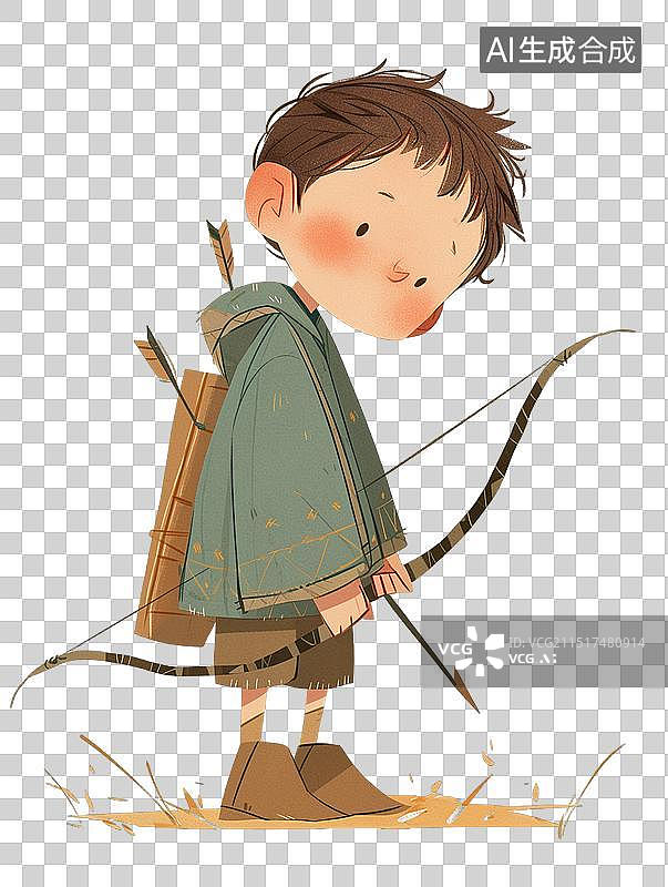 【AI数字艺术】射箭男孩图片素材