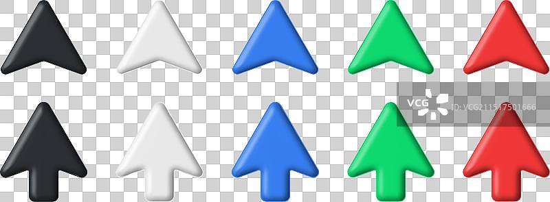 多色3D箭头指示器图片素材