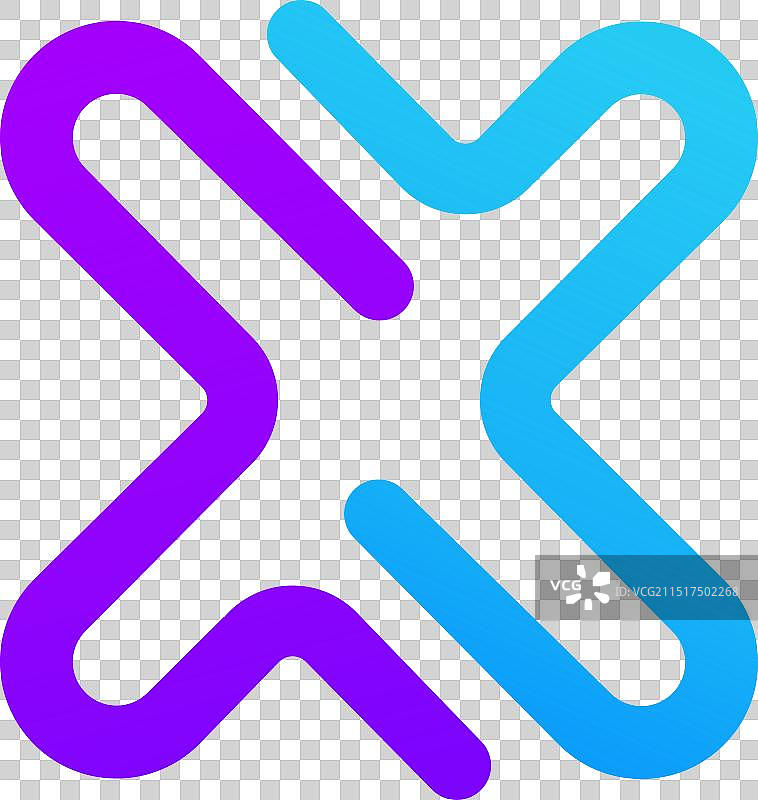 抽象渐变字母X现代logo设计图片素材