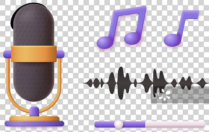 支架上的播客图标概念演播室麦克风图片素材