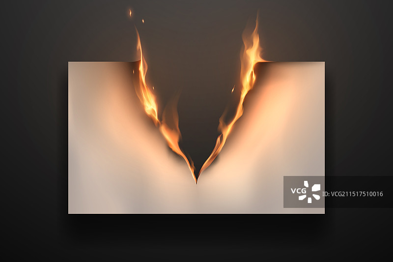 黑色背景燃烧的纸图片素材