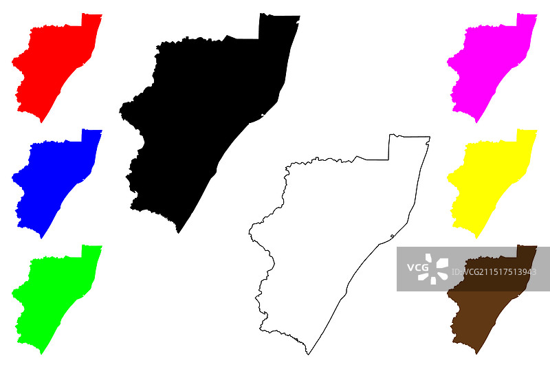 南非夸祖鲁-纳塔尔省地图图片素材