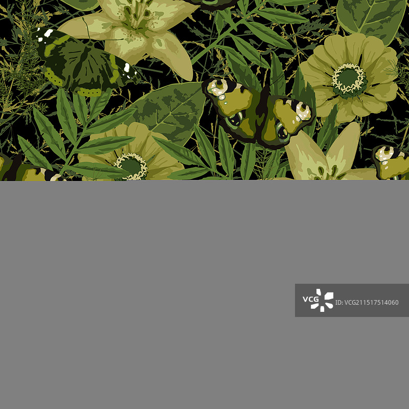 带有自然物体的卡其色迷彩图案图片素材