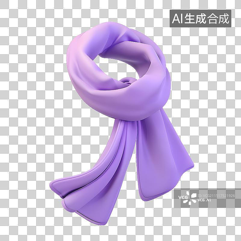 【AI数字艺术】紫色围巾3D立体模型图片素材