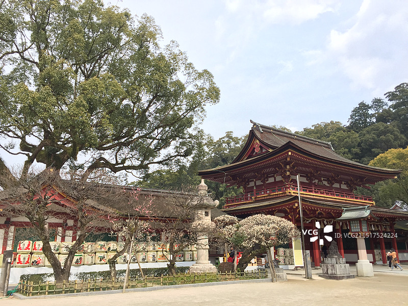 日本太宰府天满宫传统建筑景色图片素材