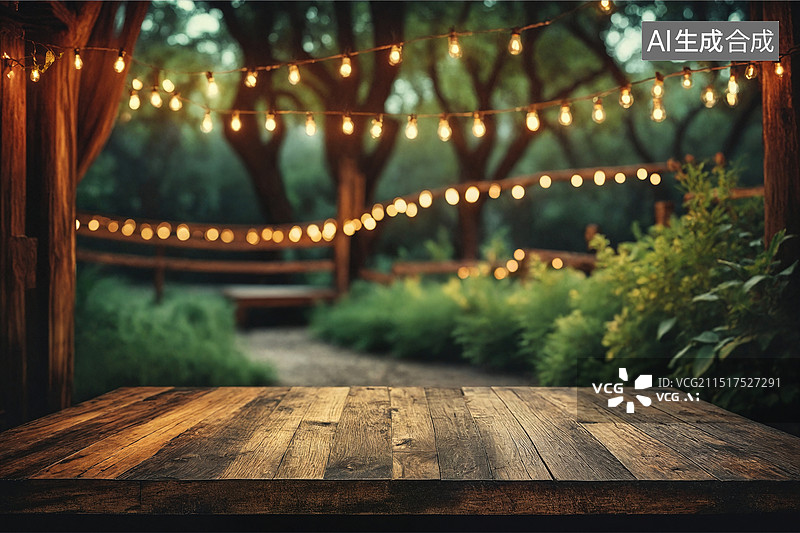 【AI数字艺术】户外花园灯光装饰图片素材