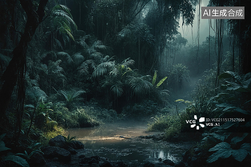 【AI数字艺术】热带雨林图片素材