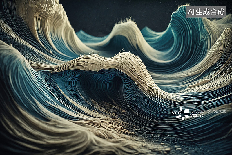 【AI数字艺术】波涛汹涌的海洋图片素材